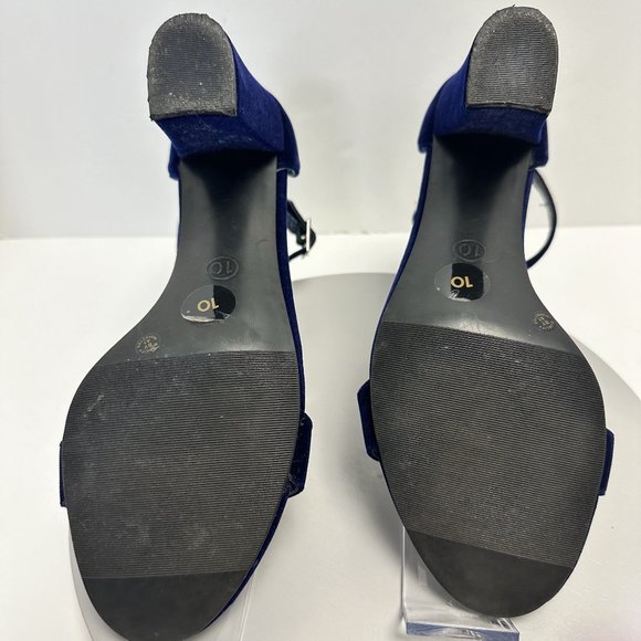 Worthington Beckwith ,Blue Suede Block Heeled Women's Shoes 10 Preowned - Picture 6 of 8